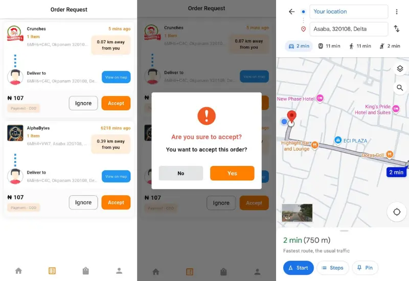 Rider notification